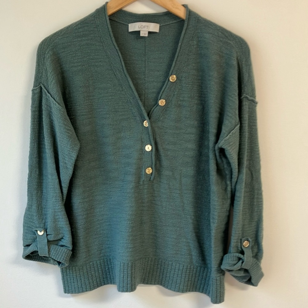Loft Women's Green Sweater Sz S